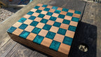 Walnut and teal resin chess board - Joe’s Haven
