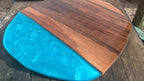 English Walnut and blue resin coffee table - Joe’s Haven