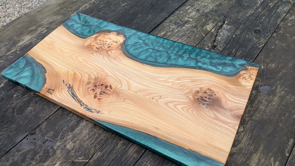 British Elm and dark green resin board - Joe’s Haven