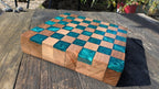Walnut and teal resin chess board - Joe’s Haven