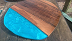 English Walnut and blue resin coffee table - Joe’s Haven
