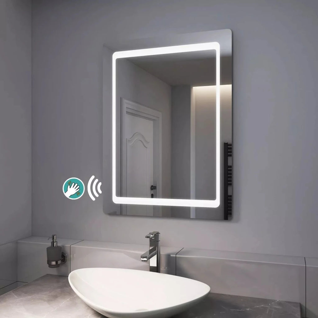 LED Bathroom Mirror 700x500mm Demister Shaver Socket Sensor Switch EMKE - Joe’s Haven