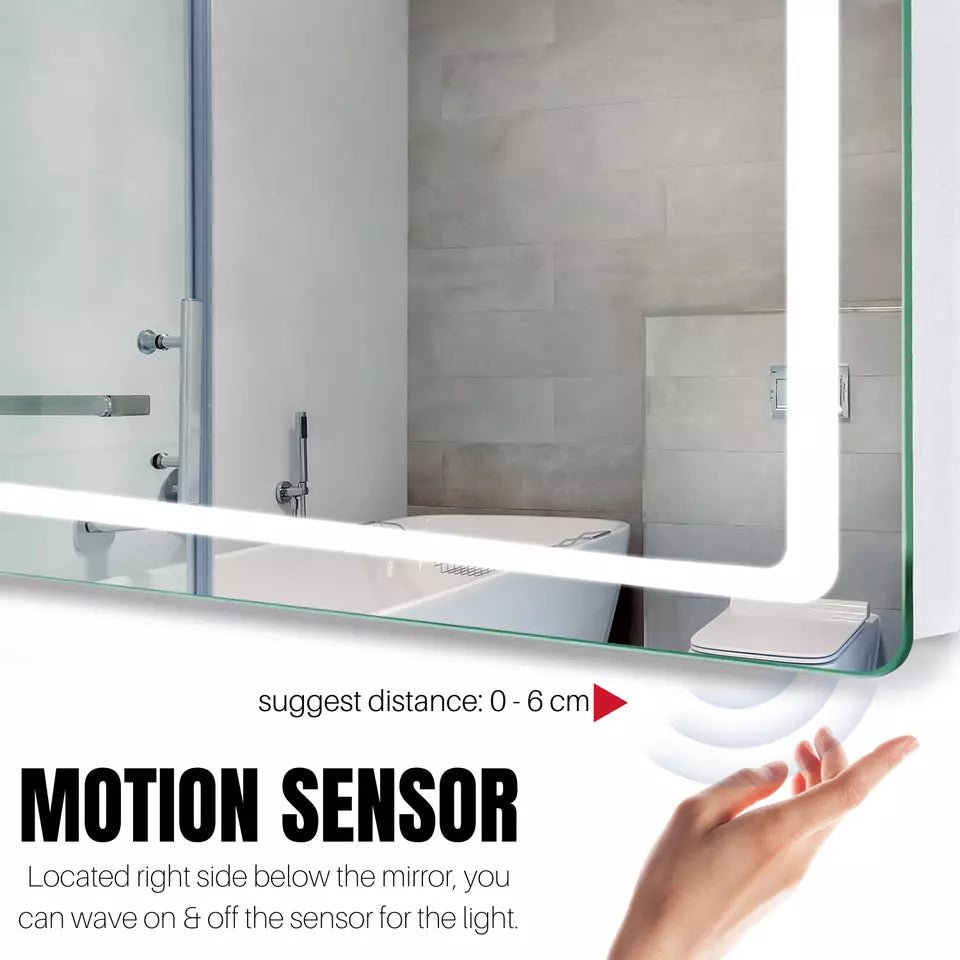 LED Bathroom Mirror 700x500mm Demister Shaver Socket Sensor Switch EMKE - Joe’s Haven