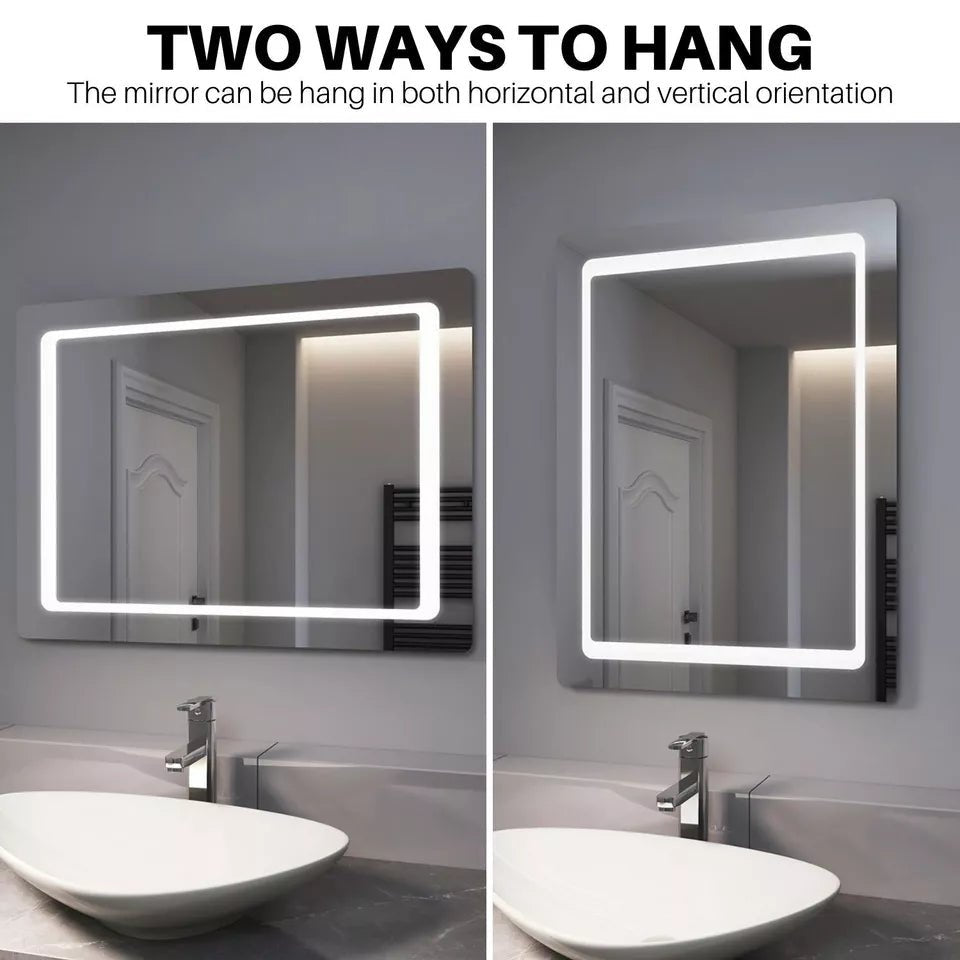 LED Bathroom Mirror 700x500mm Demister Shaver Socket Sensor Switch EMKE - Joe’s Haven