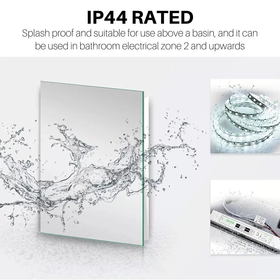 LED Bathroom Mirror 700x500mm Demister Shaver Socket Sensor Switch EMKE - Joe’s Haven