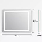 LED Bathroom Mirror 700x500mm Demister Shaver Socket Sensor Switch EMKE - Joe’s Haven