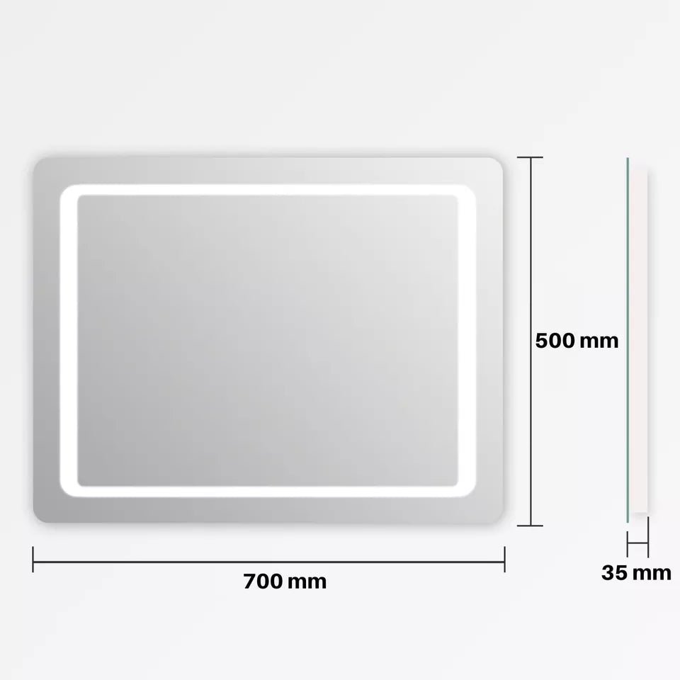 LED Bathroom Mirror 700x500mm Demister Shaver Socket Sensor Switch EMKE - Joe’s Haven