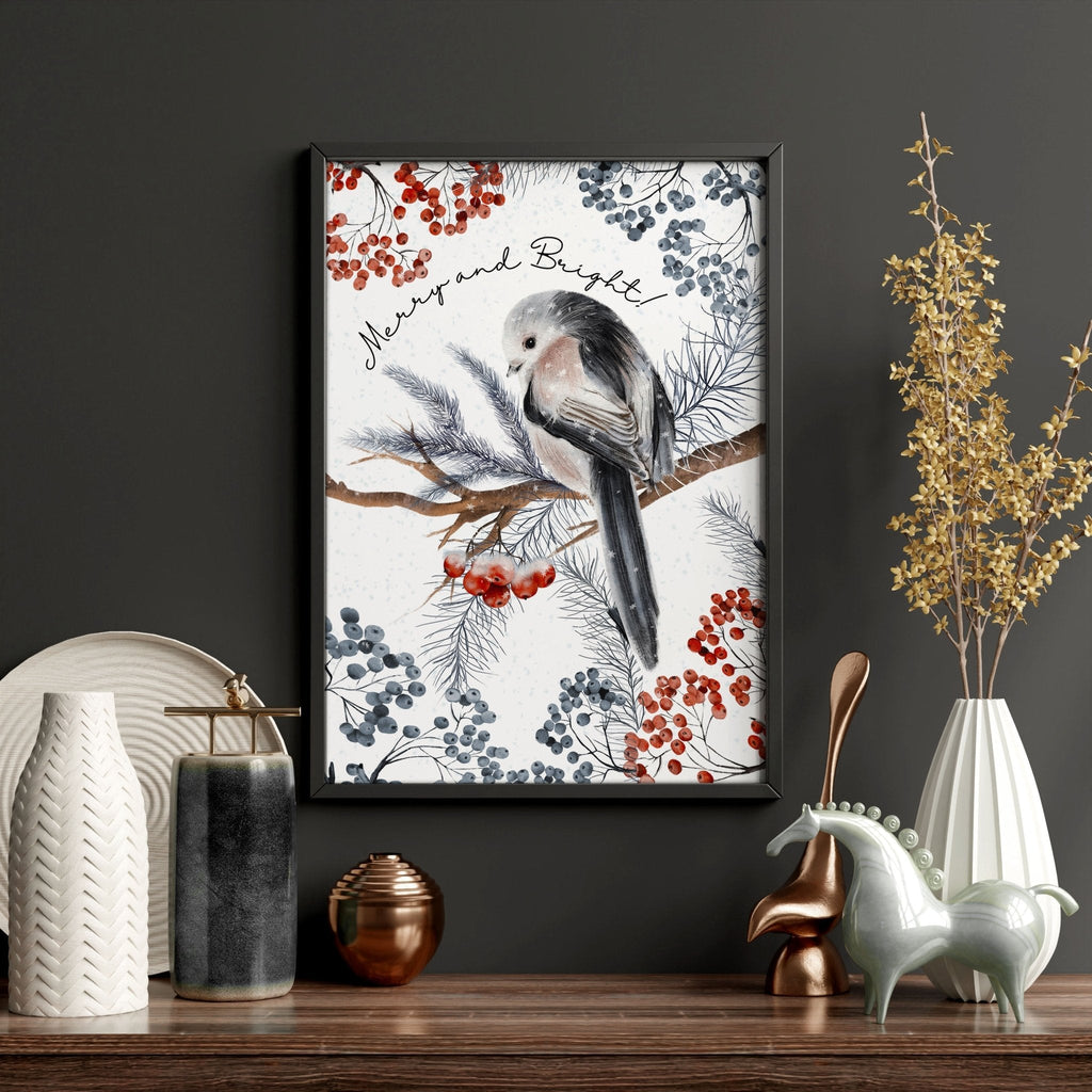 Scandinavian Christmas decoration wall art print