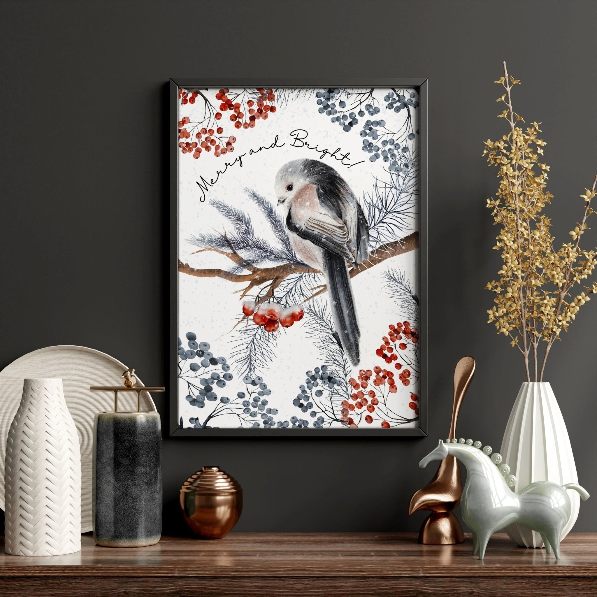 Scandinavian Christmas decoration wall art print