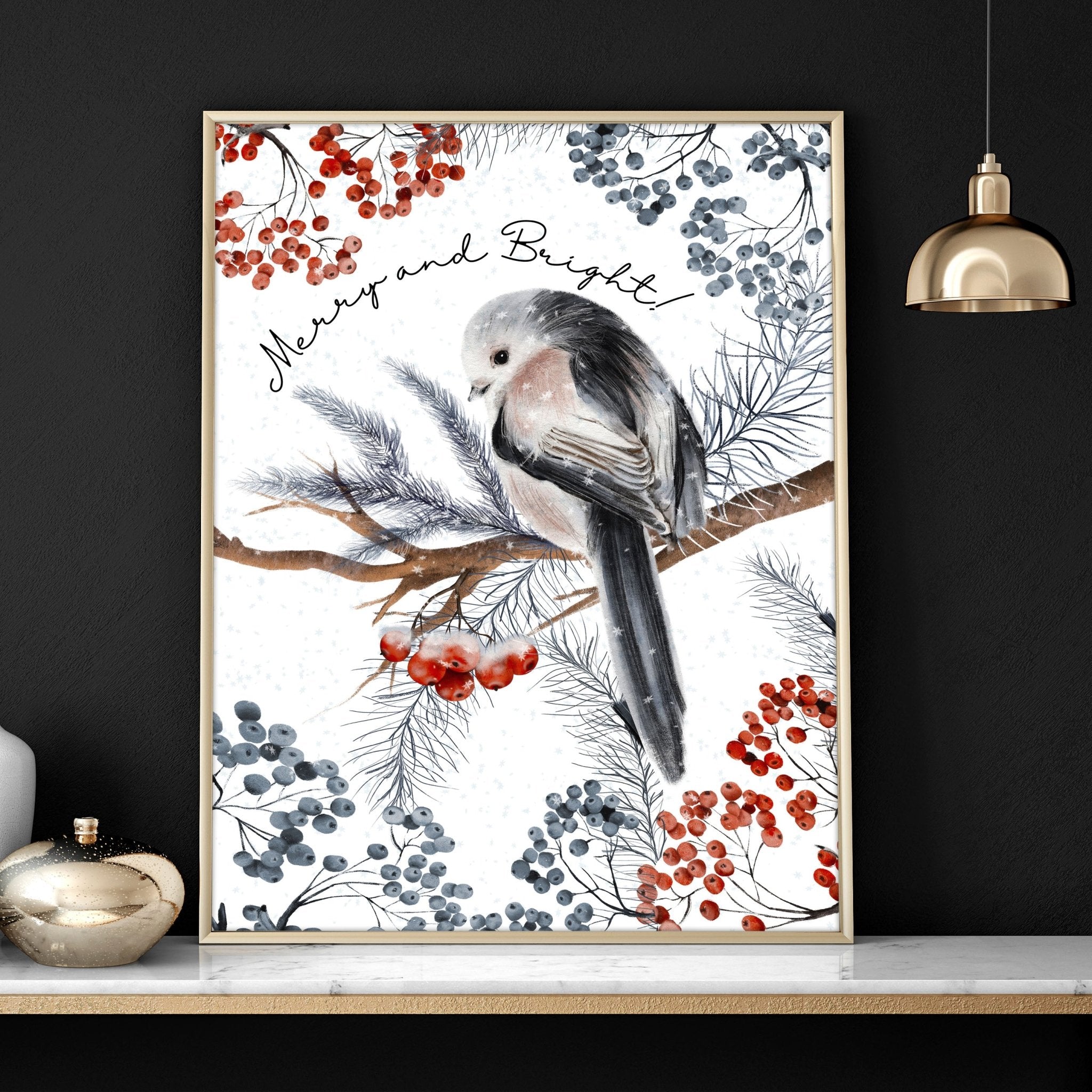 Scandinavian Christmas decoration wall art print