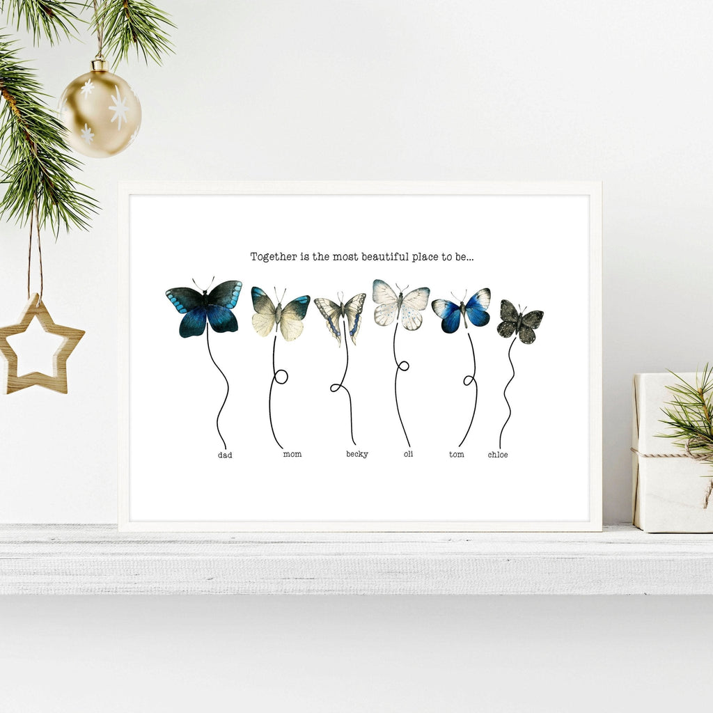 Xmas decor for front door | Family wall art print
