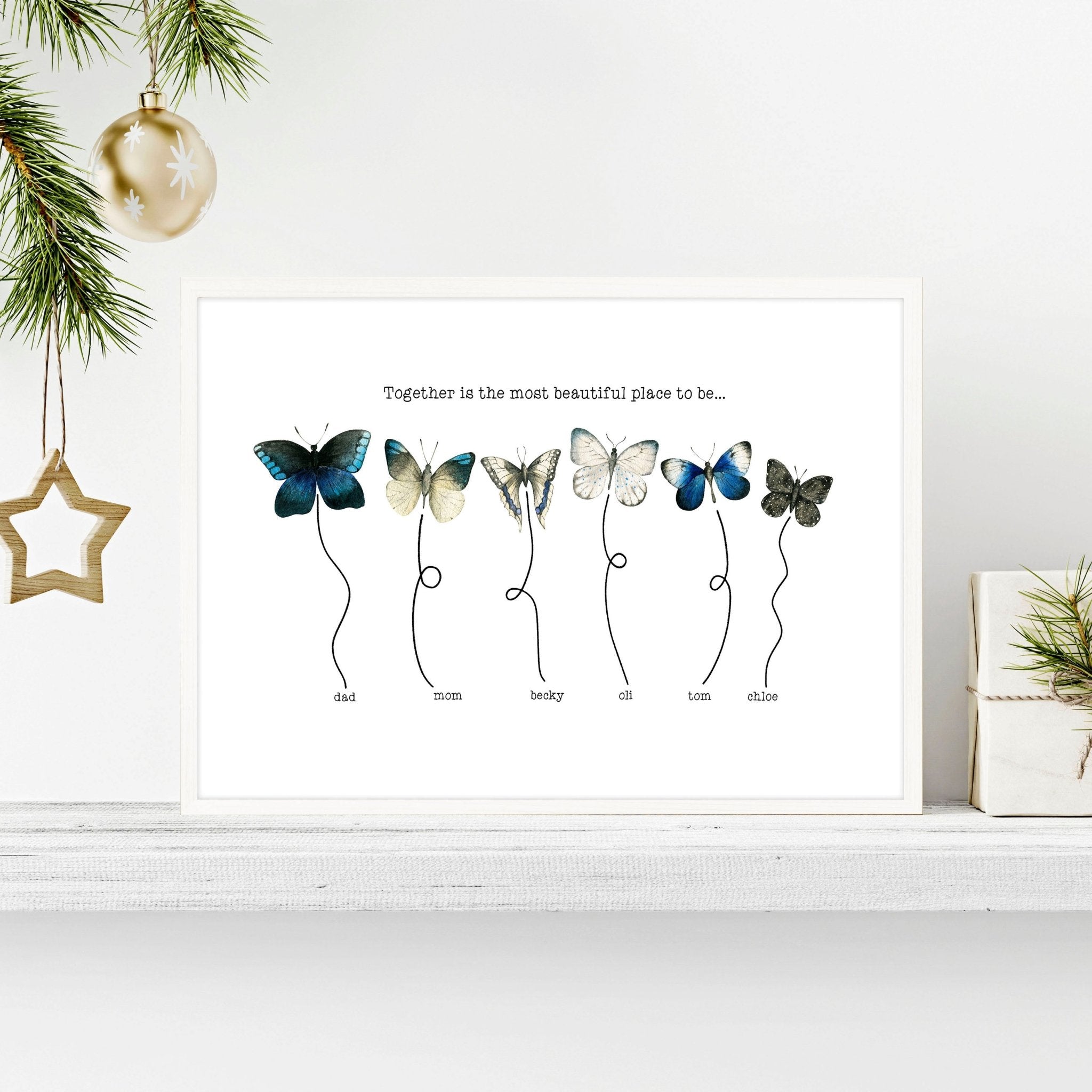Xmas decor for front door | Family wall art print