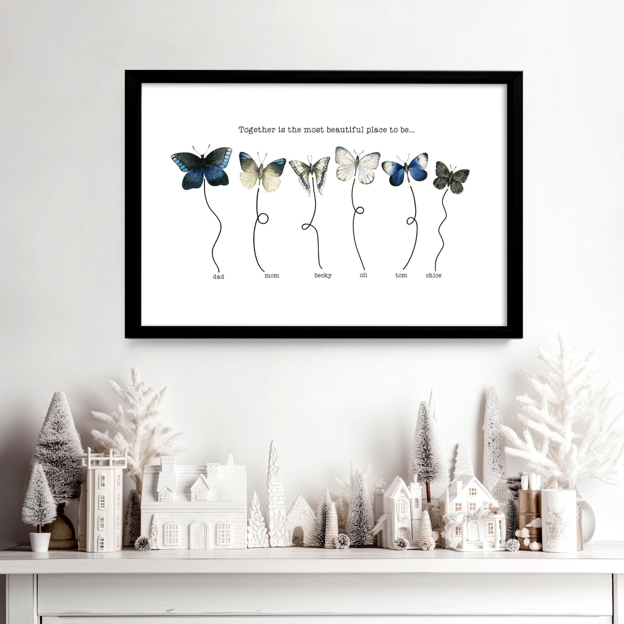 Xmas decor for front door | Family wall art print