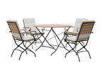 Sicily 4 Seater Teak and Wrought Iron Round 110cm Garden Dining Set - Joe’s Haven