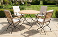 Sicily 4 Seater Teak and Wrought Iron Round 110cm Garden Dining Set - Joe’s Haven