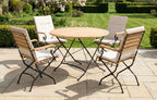 Sicily 4 Seater Teak and Wrought Iron Round 110cm Garden Dining Set - Joe’s Haven