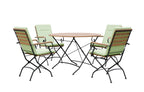 Sicily 4 Seater Teak and Wrought Iron Round 110cm Garden Dining Set - Joe’s Haven