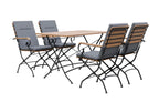 Sicily 4 Seater Teak and Wrought Iron Rectangular 120cm Garden Dining Set - Joe’s Haven