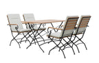 Sicily 4 Seater Teak and Wrought Iron Rectangular 120cm Garden Dining Set - Joe’s Haven