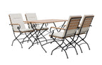 Sicily 4 Seater Teak and Wrought Iron Rectangular 120cm Garden Dining Set - Joe’s Haven