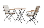 Sicily 2 Seater Teak and Wrought Iron Round 70cm Garden Dining Set - Joe’s Haven