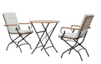 Sicily 2 Seater Teak and Wrought Iron Round 70cm Garden Dining Set - Joe’s Haven