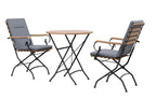 Sicily 2 Seater Teak and Wrought Iron Round 70cm Garden Dining Set - Joe’s Haven