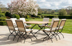 Sicily 8 Seater Teak and Wrought Iron Square 140cm Garden Dining Set - Joe’s Haven