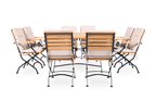 Sicily 8 Seater Teak and Wrought Iron Square 140cm Garden Dining Set - Joe’s Haven
