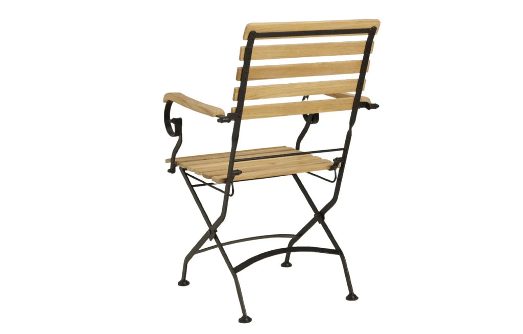 Sicily 4 Seater Teak and Wrought Iron Rectangular 120cm Garden Dining Set - Joe’s Haven