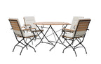 Sicily 4 Seater Teak and Wrought Iron Round 110cm Garden Dining Set - Joe’s Haven