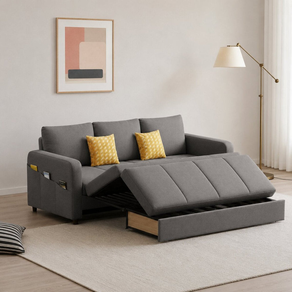 Gabriel Two Seater Sofa Bed, Linen - Joe’s Haven