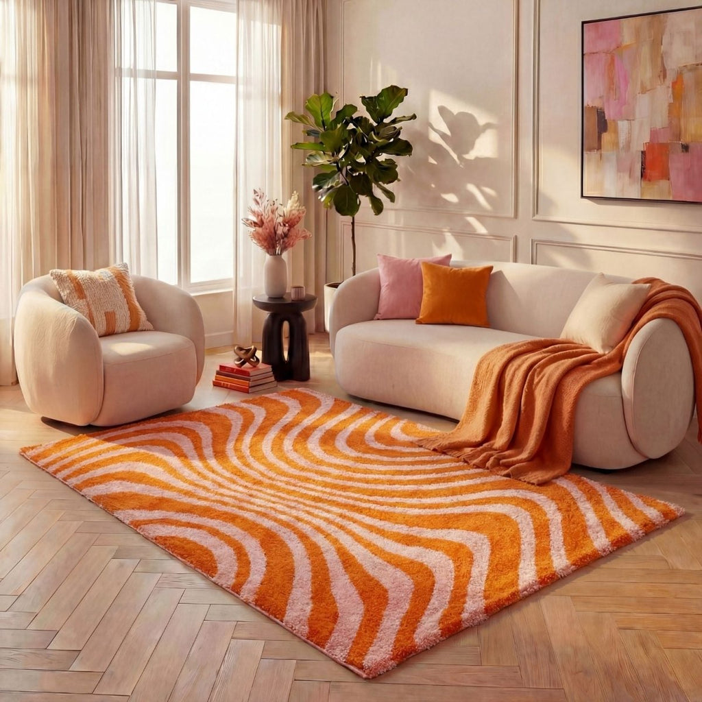 Joli Striped Orange & Pink Rug - Joe’s Haven