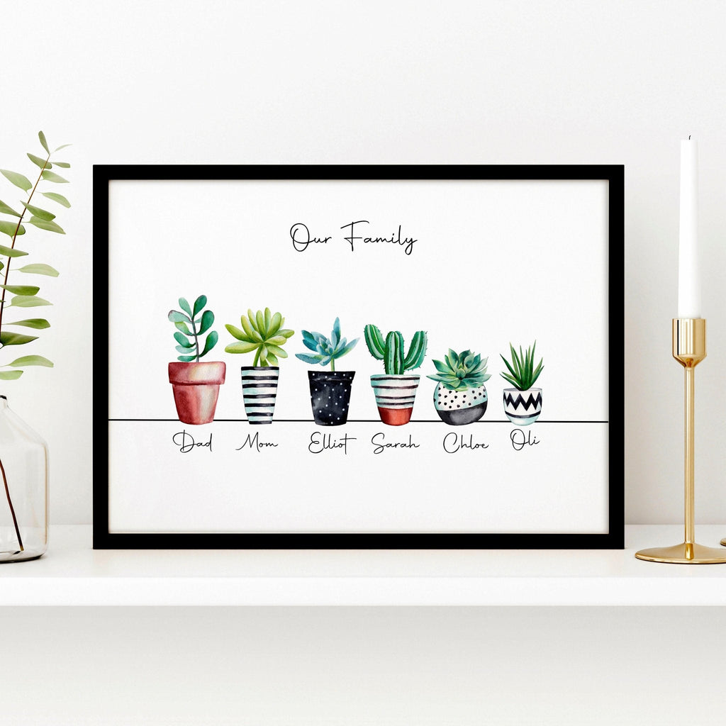 Personalised gifts family tree wall art print