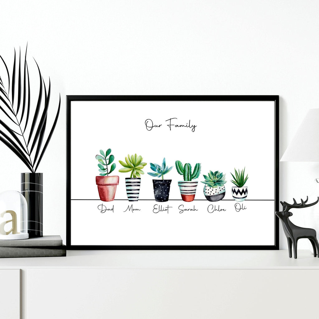 Personalised gifts family tree wall art print