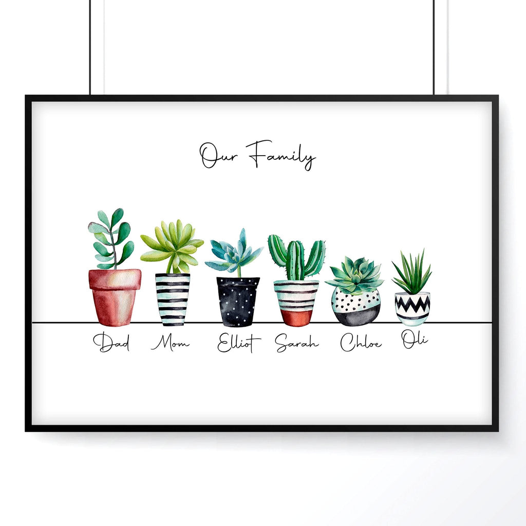 Personalised gifts family tree wall art print