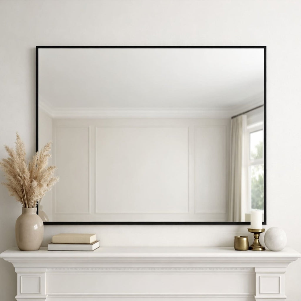 Takara - Black Metal Rectangle Mirror - 120cm x 95cm - Joe’s Haven