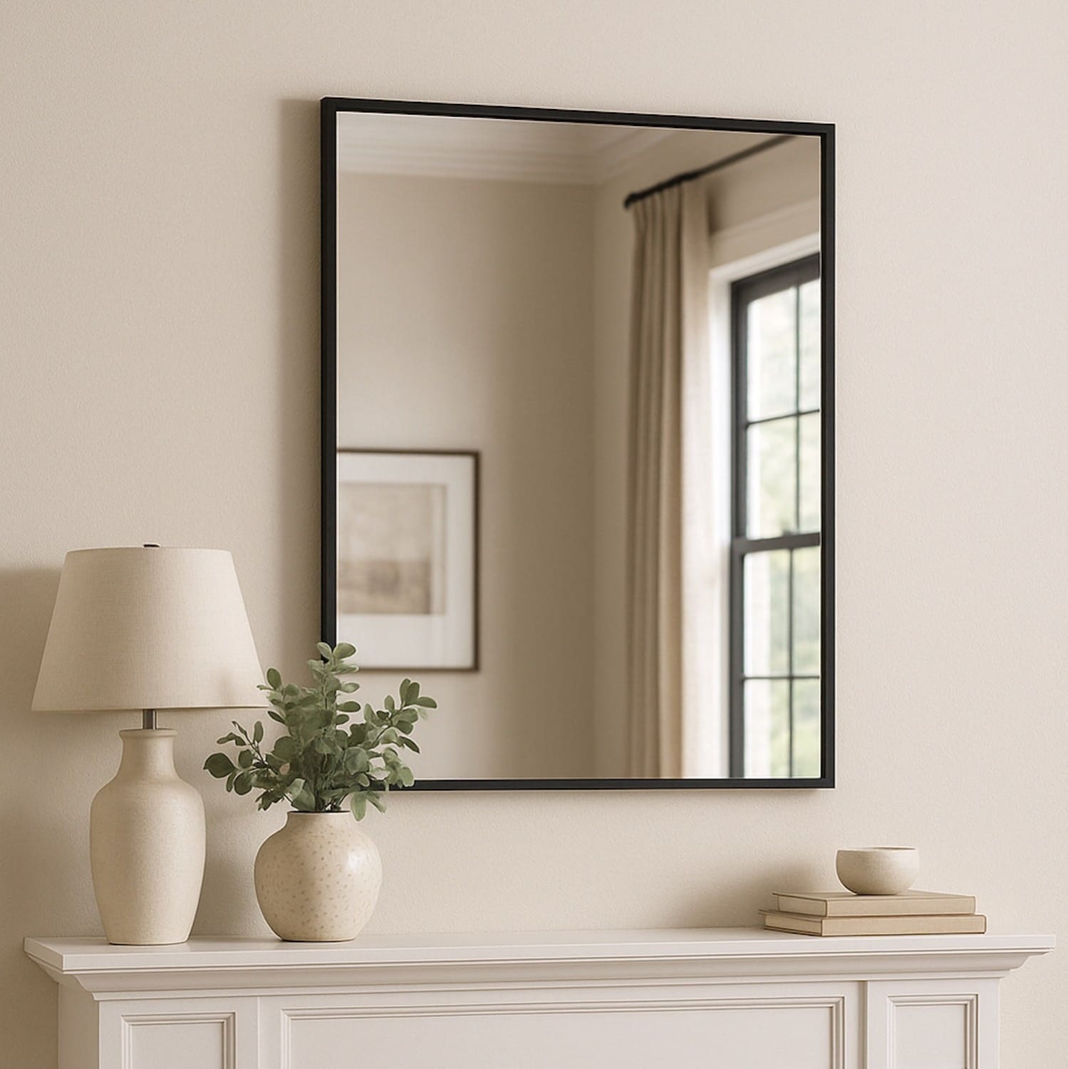 Takara - Black Metal Rectangle Mirror - 70cm x 50cm - Joe’s Haven