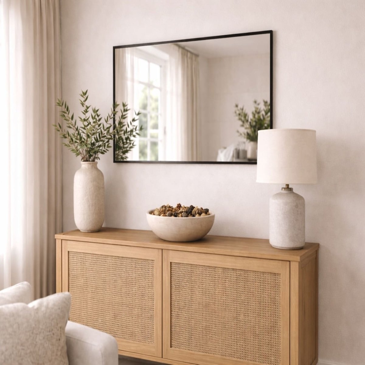 Takara - Black Metal Rectangle Mirror - 70cm x 50cm - Joe’s Haven