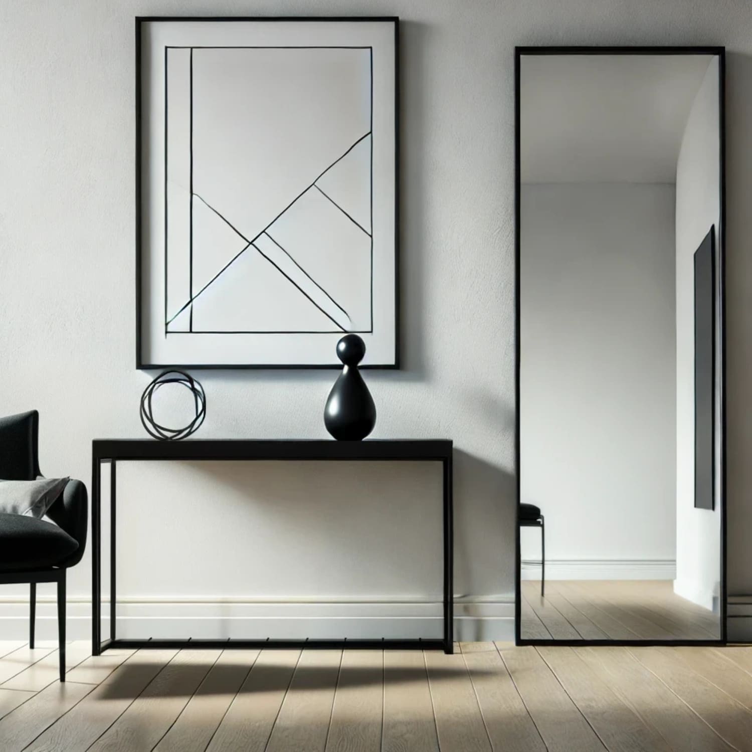 Takara - Full Length Black Metal Rectangle Mirror - 150cm x 60cm - Joe’s Haven