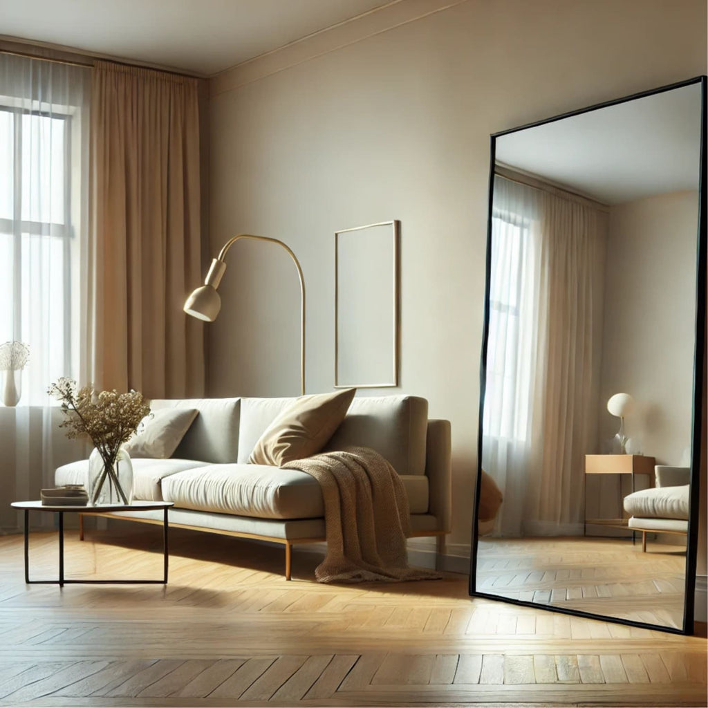 Takara - Full Length Black Metal Rectangle Mirror - 180cm x 105cm - Joe’s Haven