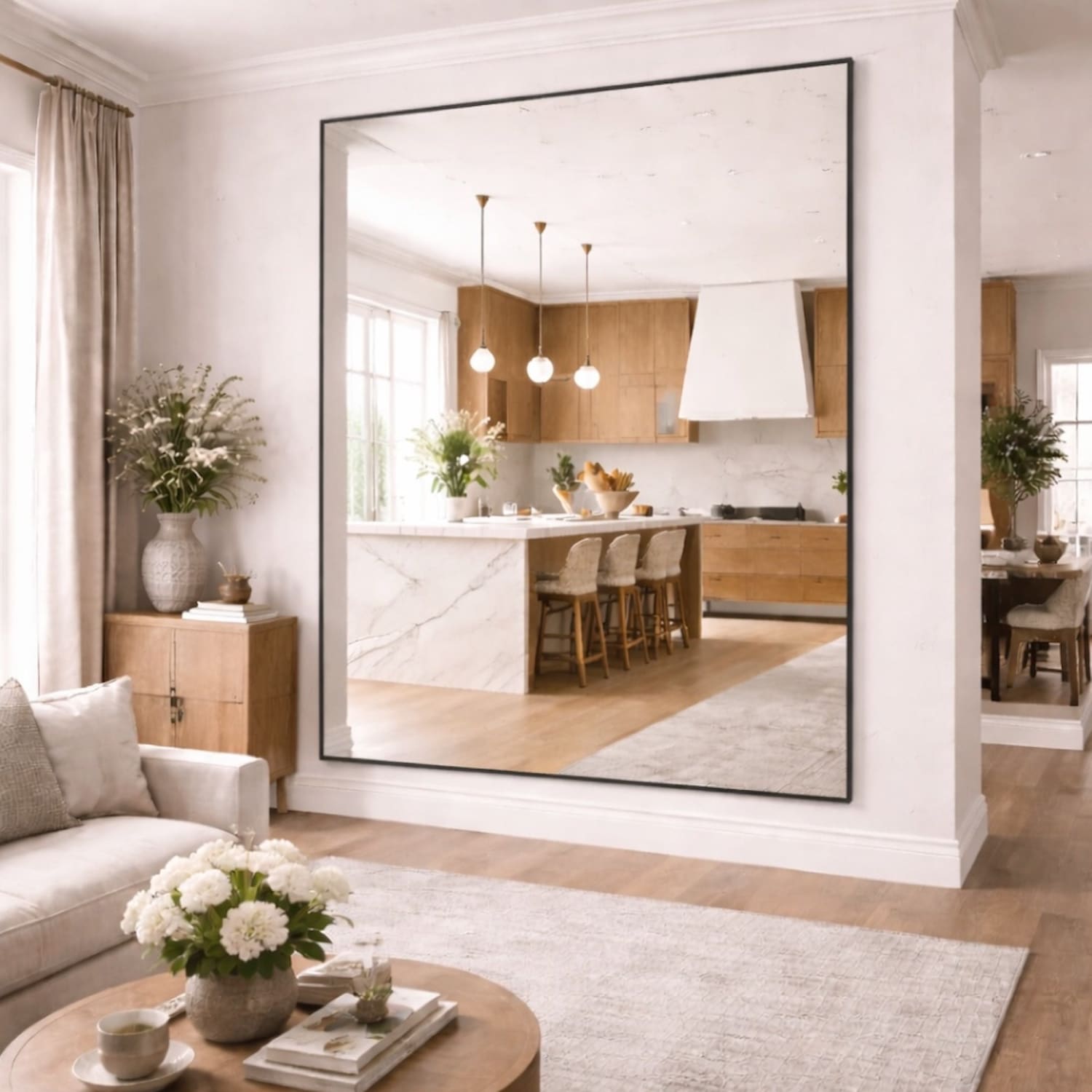 Takara - Full Length Black Metal Rectangle Mirror - 200cm x 150cm - Joe’s Haven