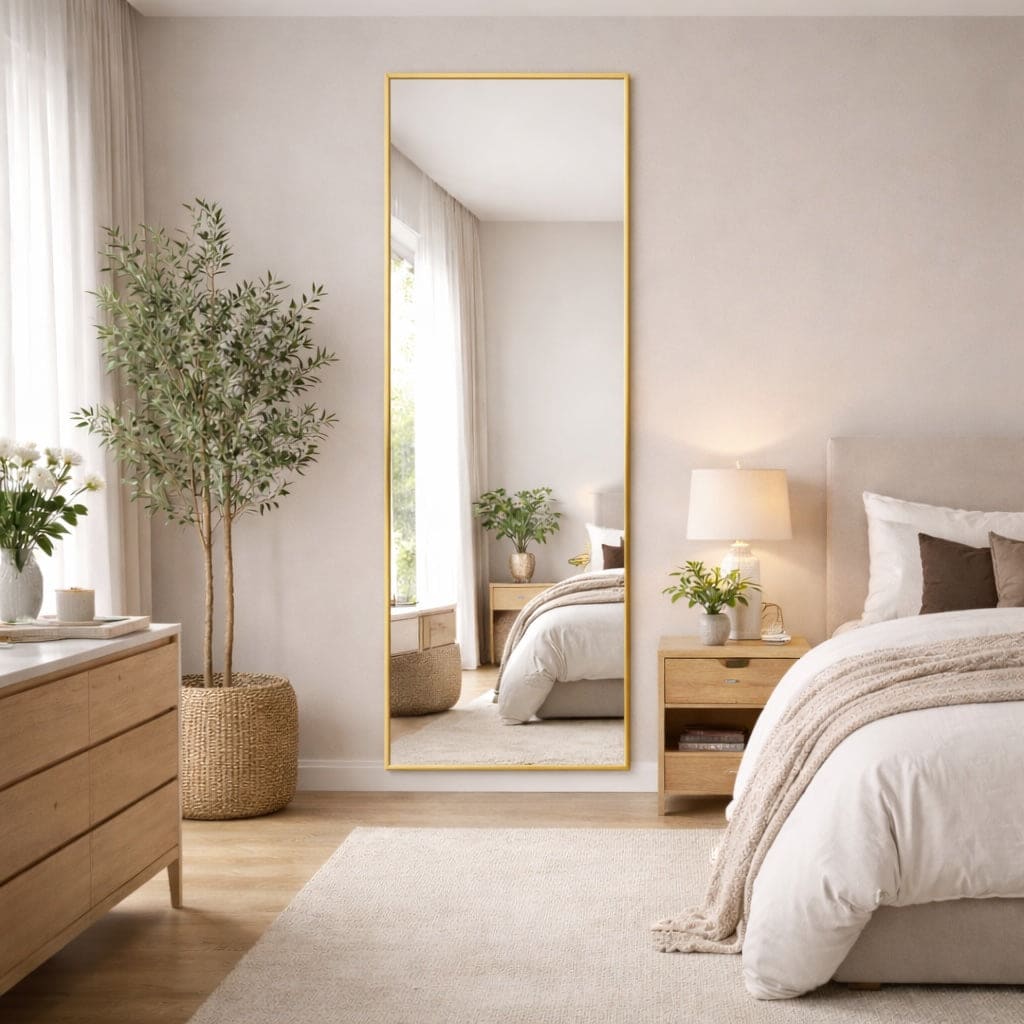 Takara - Full Length Gold Metal Rectangle Mirror - 180cm x 60cm - Joe’s Haven