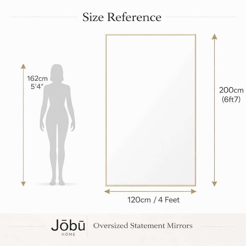 Takara - Full Length Black Metal Rectangle Mirror - 200cm x 120cm - Joe’s Haven