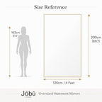 Takara - Full Length Black Metal Rectangle Mirror - 200cm x 120cm - Joe’s Haven