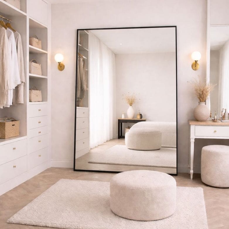 Takara - Full Length Black Metal Rectangle Mirror - 200cm x 120cm - Joe’s Haven