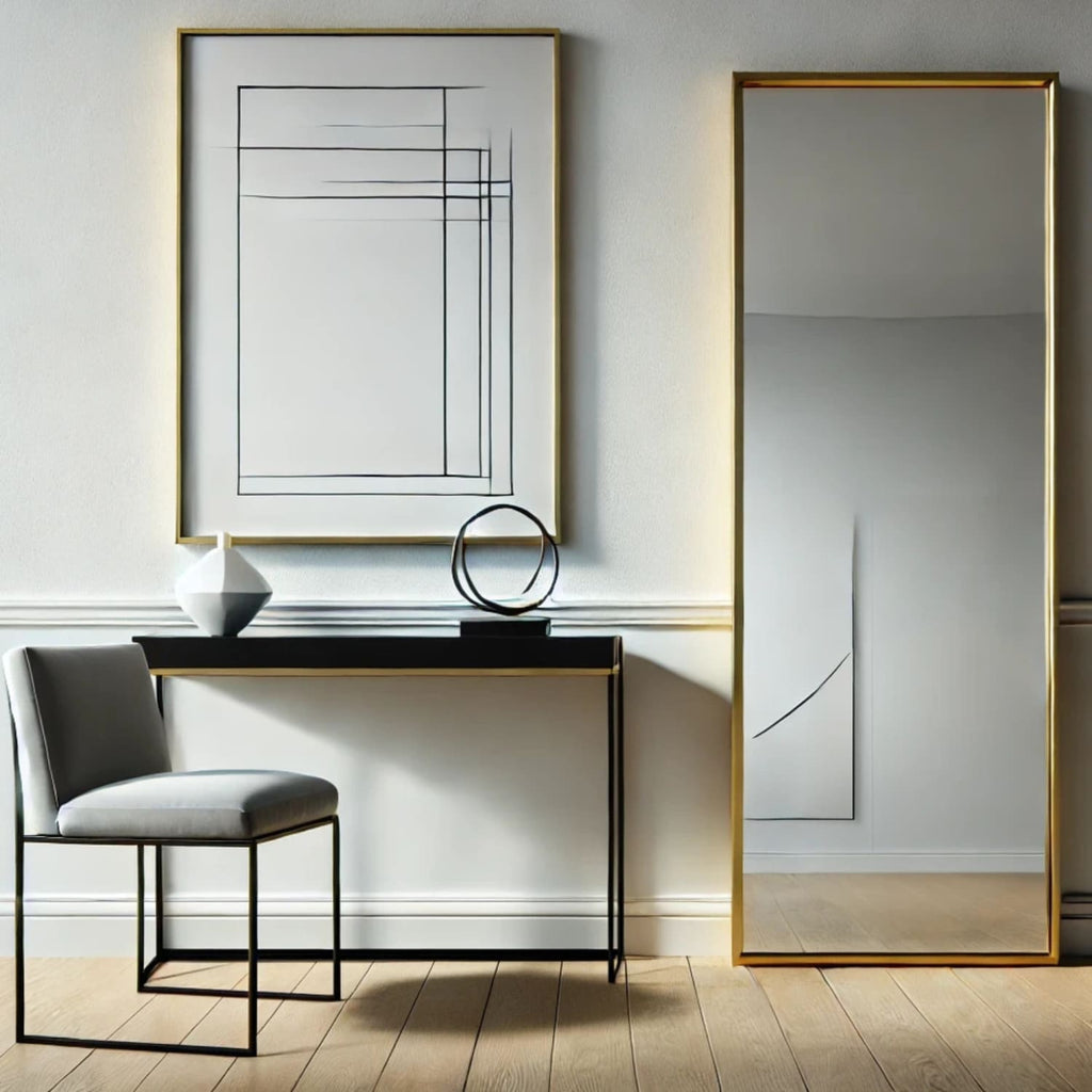Takara - Full Length Leaner Gold Metal Rectangle Mirror - 150cm x 60cm - Joe’s Haven
