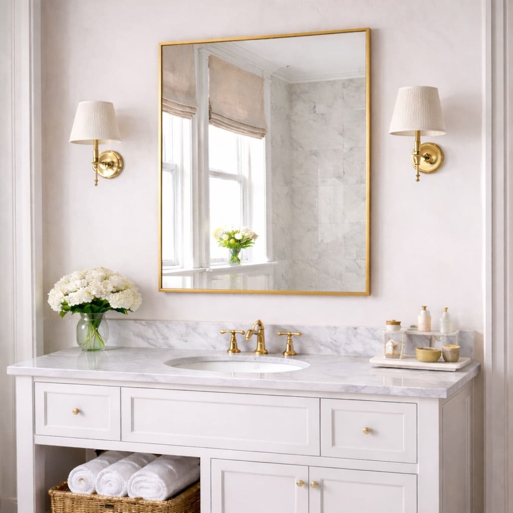 Takara - Gold Metal Rectangle Mirror - 120cm x 95cm - Joe’s Haven