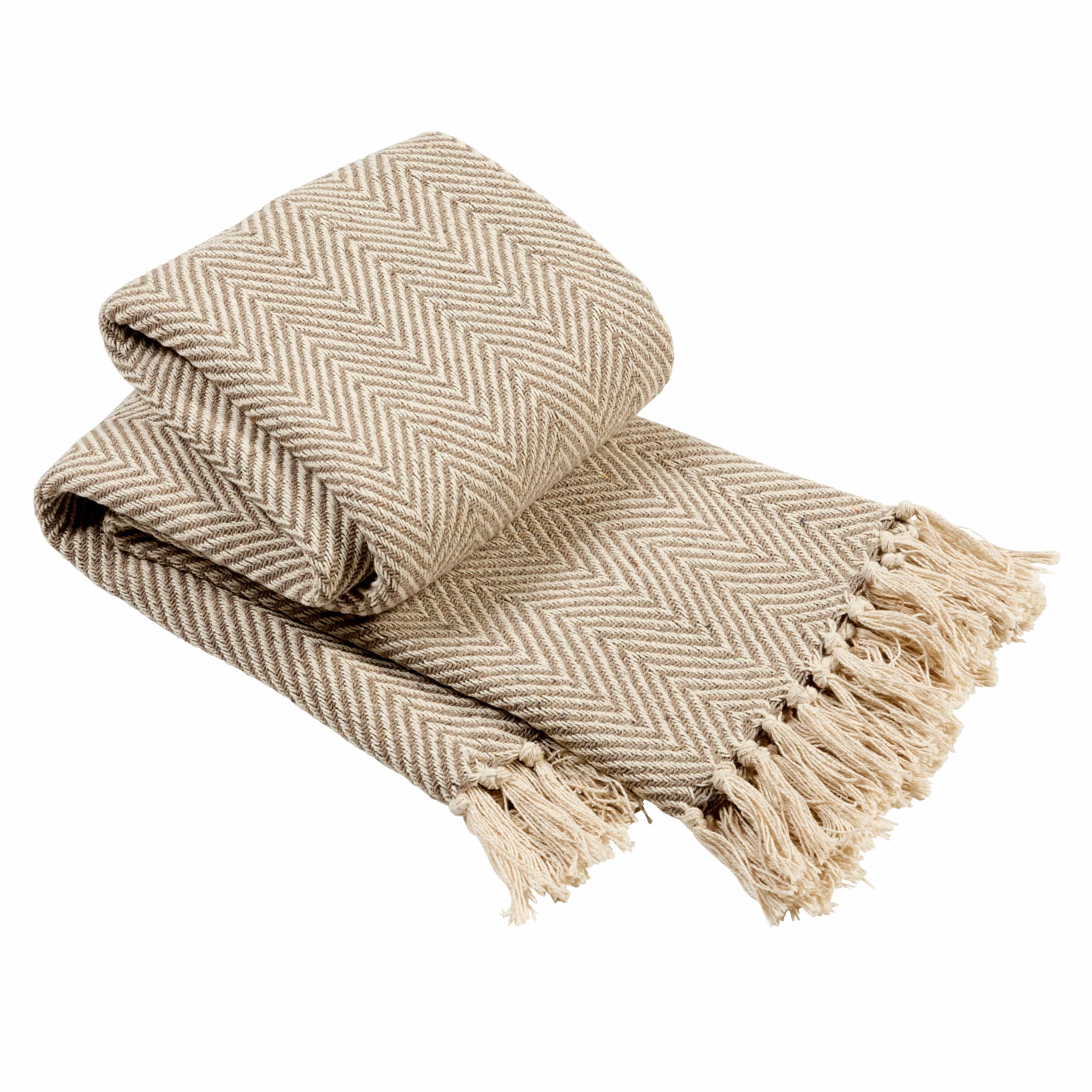 Tangier Super Soft Recycled Cotton Throw Blanket with Decorative Tassels