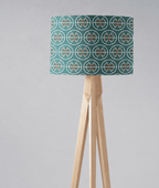 Teal and White Geometric Semi-Circle Design Lampshade, Ceiling or Table Lamp Shade - Joe’s Haven